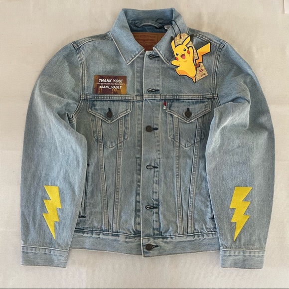 XXLARGE LEVI'S X POKEMON STONE VINTAGE FIT TRUCKER JACKET PIKACHU UNISEX 2XL - Picture 2 of 10
